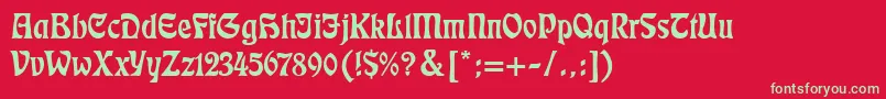 Eckmann Font – Green Fonts on Red Background