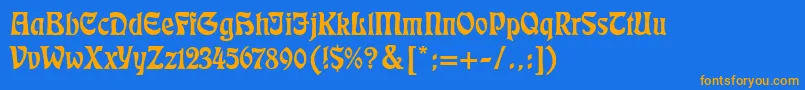 Eckmann Font – Orange Fonts on Blue Background