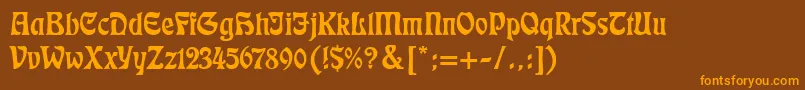 Eckmann Font – Orange Fonts on Brown Background