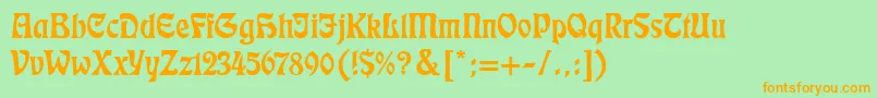 Eckmann Font – Orange Fonts on Green Background