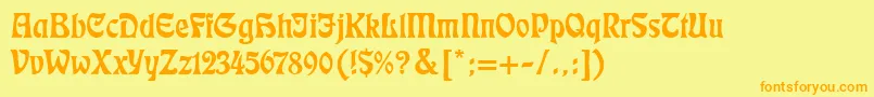 Eckmann Font – Orange Fonts on Yellow Background