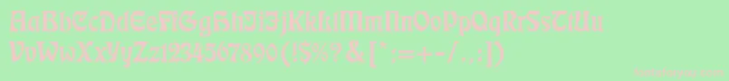 フォントEckmann – 緑の背景にピンクのフォント