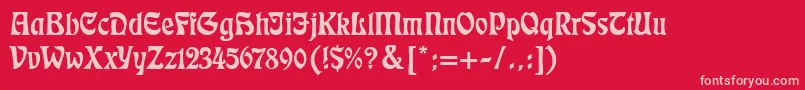 Eckmann Font – Pink Fonts on Red Background