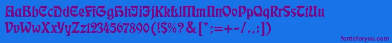 Eckmann Font – Purple Fonts on Blue Background