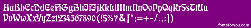 フォントEckmann – 紫の背景に白い文字