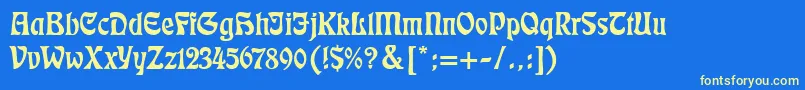 Eckmann Font – Yellow Fonts on Blue Background