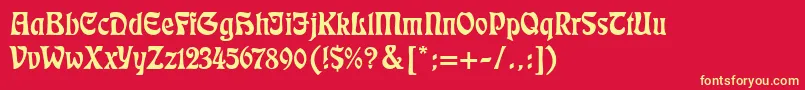 Eckmann Font – Yellow Fonts on Red Background
