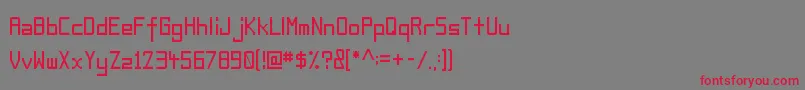 フォントBoxmd – 赤い文字の灰色の背景