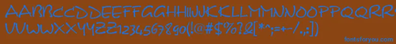 Dsnotec Font – Blue Fonts on Brown Background