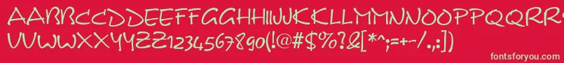 Dsnotec Font – Green Fonts on Red Background