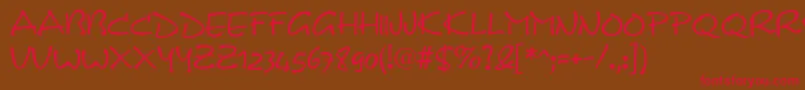 Dsnotec Font – Red Fonts on Brown Background