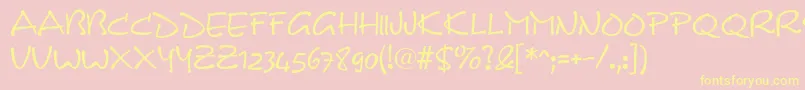 Dsnotec Font – Yellow Fonts on Pink Background