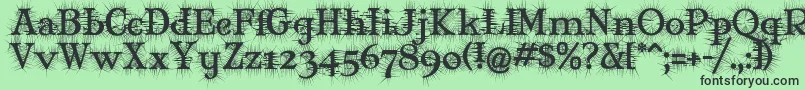 Шрифт MaryJaneDegroot – чёрные шрифты на зелёном фоне
