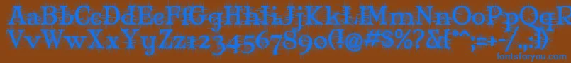 フォントMaryJaneDegroot – 茶色の背景に青い文字