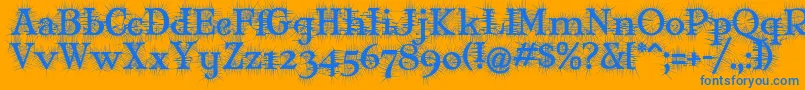 Шрифт MaryJaneDegroot – синие шрифты на оранжевом фоне