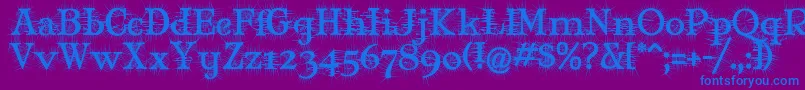 Шрифт MaryJaneDegroot – синие шрифты на фиолетовом фоне