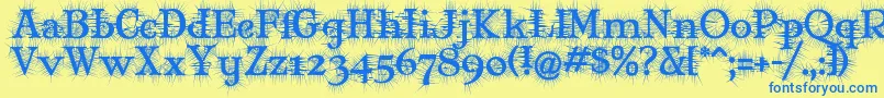 Шрифт MaryJaneDegroot – синие шрифты на жёлтом фоне