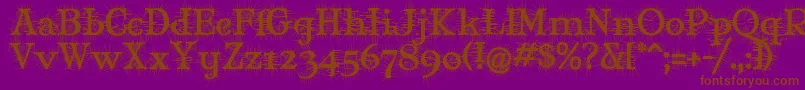 MaryJaneDegroot-Schriftart – Braune Schriften auf violettem Hintergrund