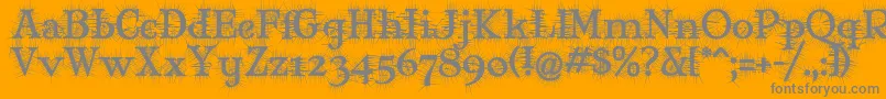 MaryJaneDegroot-fontti – harmaat kirjasimet oranssilla taustalla