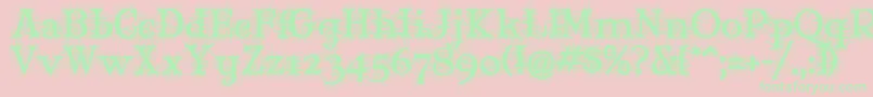 Шрифт MaryJaneDegroot – зелёные шрифты на розовом фоне