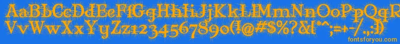 MaryJaneDegroot Font – Orange Fonts on Blue Background