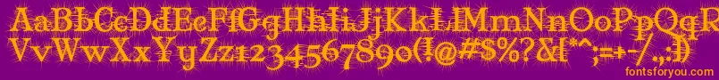 MaryJaneDegroot Font – Orange Fonts on Purple Background