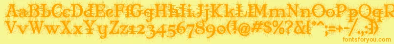 MaryJaneDegroot Font – Orange Fonts on Yellow Background
