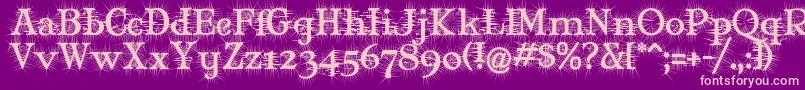 MaryJaneDegroot-Schriftart – Rosa Schriften auf violettem Hintergrund