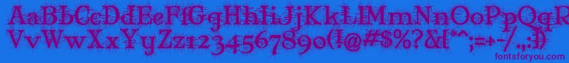 MaryJaneDegroot Font – Purple Fonts on Blue Background