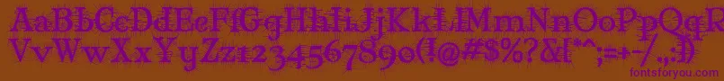 MaryJaneDegroot-fontti – violetit fontit ruskealla taustalla