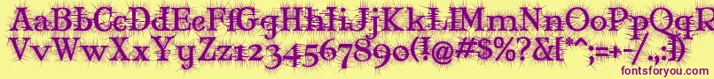 MaryJaneDegroot Font – Purple Fonts on Yellow Background