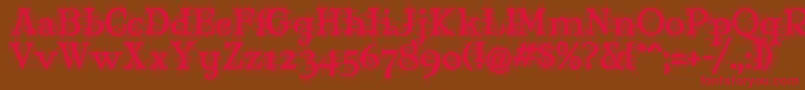 MaryJaneDegroot-fontti – punaiset fontit ruskealla taustalla