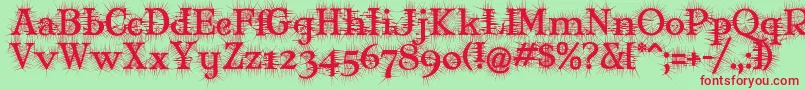 MaryJaneDegroot Font – Red Fonts on Green Background