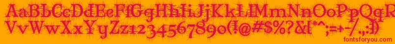 Шрифт MaryJaneDegroot – красные шрифты на оранжевом фоне