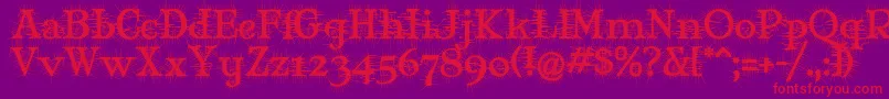 Шрифт MaryJaneDegroot – красные шрифты на фиолетовом фоне