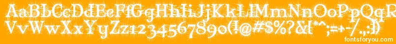 MaryJaneDegroot-fontti – valkoiset fontit oranssilla taustalla