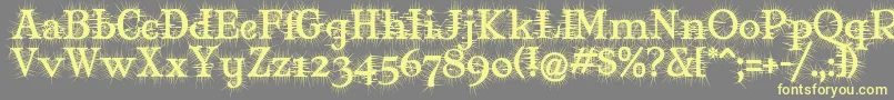 MaryJaneDegroot-fontti – keltaiset fontit harmaalla taustalla