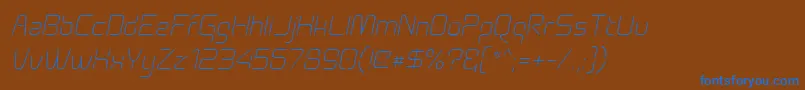 Aunchantedthinoblique Font – Blue Fonts on Brown Background