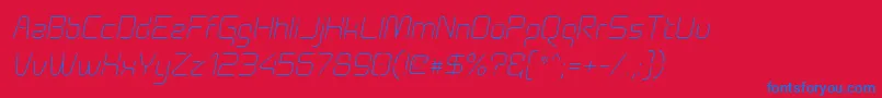 Aunchantedthinoblique Font – Blue Fonts on Red Background
