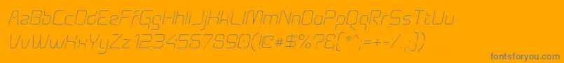 フォントAunchantedthinoblique – オレンジの背景に灰色の文字