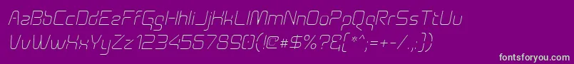 Шрифт Aunchantedthinoblique – зелёные шрифты на фиолетовом фоне