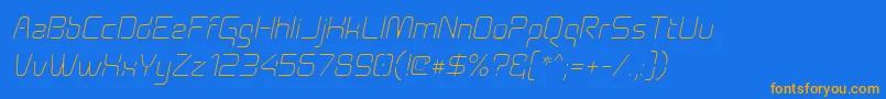 Aunchantedthinoblique Font – Orange Fonts on Blue Background