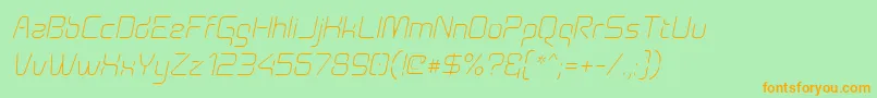 Aunchantedthinoblique Font – Orange Fonts on Green Background