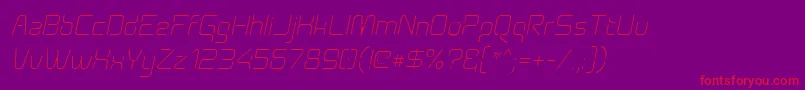 Aunchantedthinoblique Font – Red Fonts on Purple Background