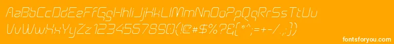 フォントAunchantedthinoblique – オレンジの背景に白い文字