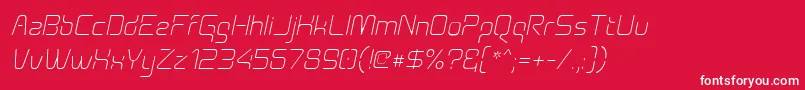 フォントAunchantedthinoblique – 赤い背景に白い文字