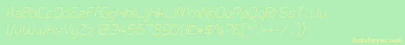 Aunchantedthinoblique Font – Yellow Fonts on Green Background