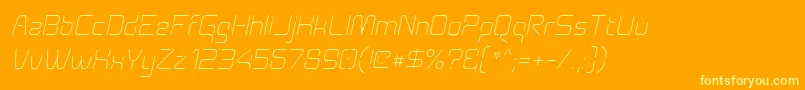 Aunchantedthinoblique Font – Yellow Fonts on Orange Background
