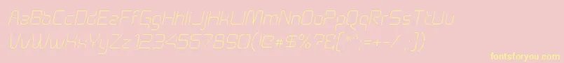 Aunchantedthinoblique Font – Yellow Fonts on Pink Background