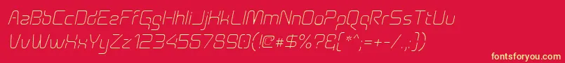 Aunchantedthinoblique Font – Yellow Fonts on Red Background